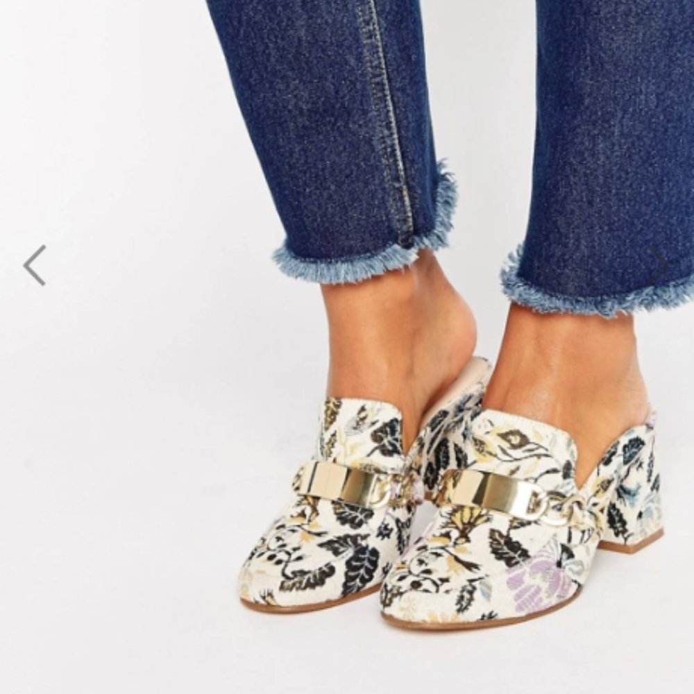 EUC ASOS STAPLE Heeled Mules in Floral Print